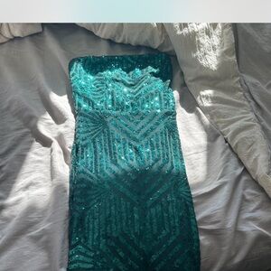 Windsor Teal Strapless Dress